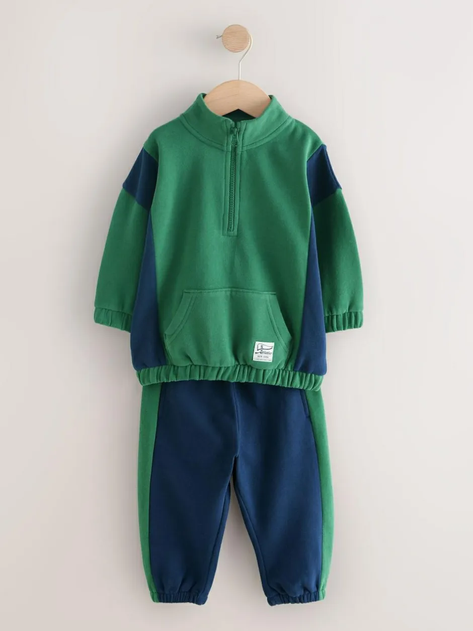 Next Half Zip Top and Joggers Set (3mths-7yrs) Green