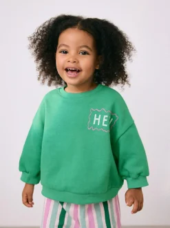 Next Green Hey Hi Sweatshirt & Wide Leg Trousers Set (3mths-7yrs) Clearance