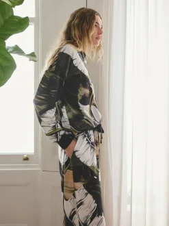 Next Green Leaves Cosy Long Sleeve Pyjamas Hot
