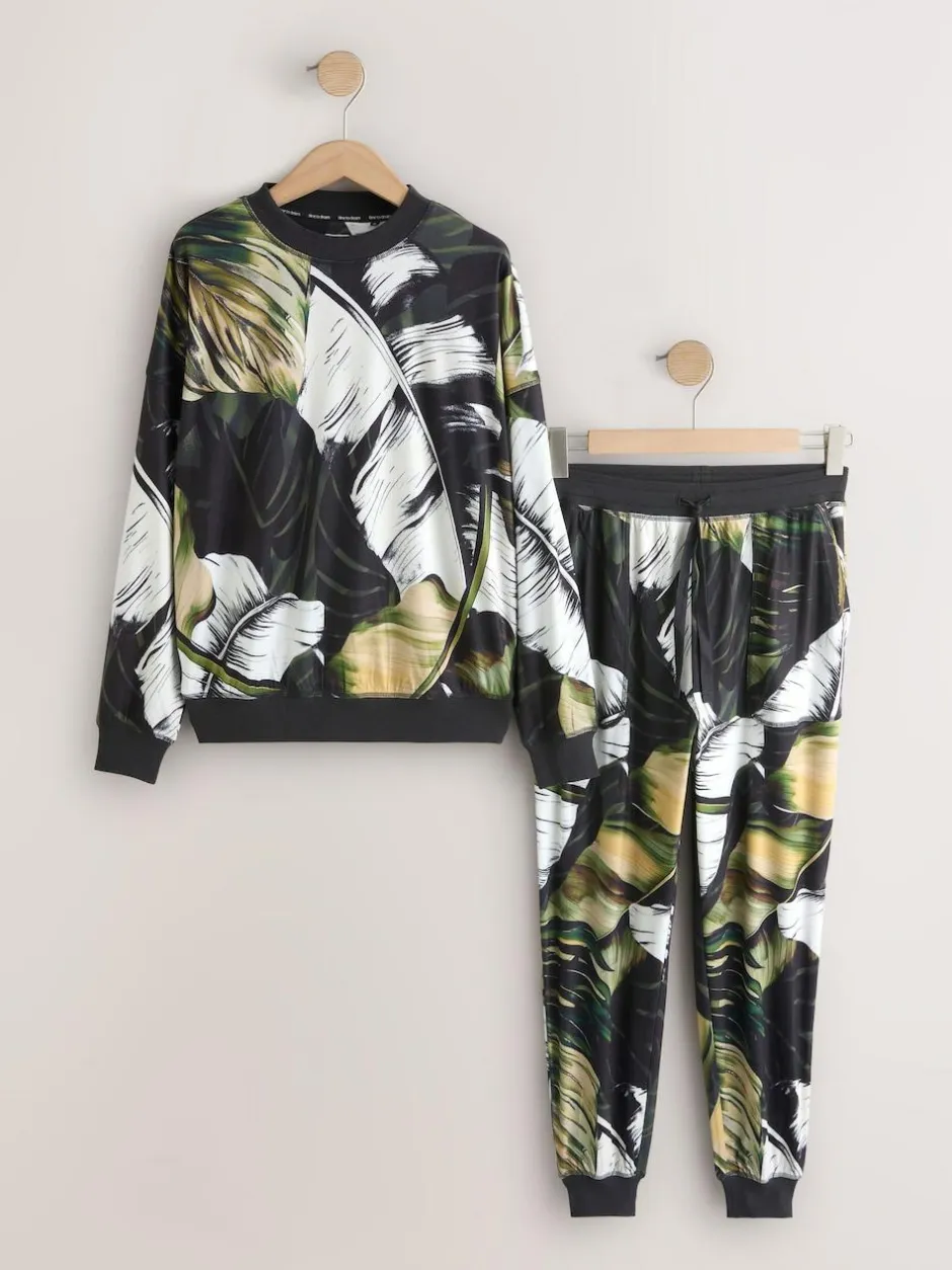 Next Green Leaves Cosy Long Sleeve Pyjamas Hot