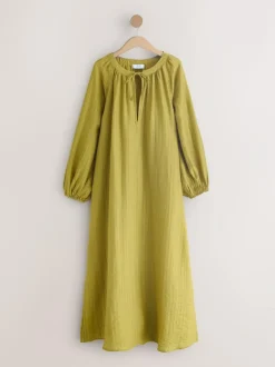 Next Long Sleeve Maxi Kaftan Green Discount