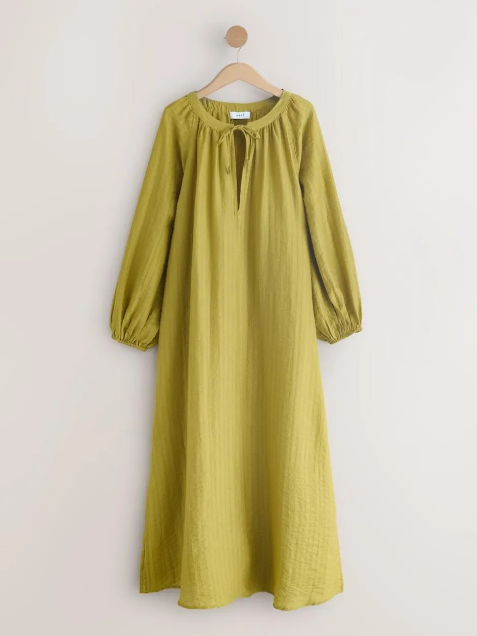 Next Long Sleeve Maxi Kaftan Green Discount