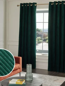 Next Madison Blackout/Thermal Eyelet Curtains Green Sale