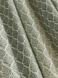 Next Green Mini Leaf Jacquard Pencil Pleat Lined Curtains Sale