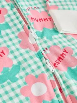 Next Family Two Way Zip Baby Sleepsuit (0mths-2yrs) Green Mummy Outlet