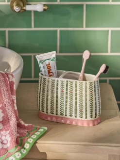 Next Green Pattern Frill Toothbrush Tidy
