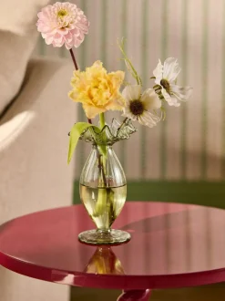 Next Green Ruffle Ribbed Glass Bud Vase Clearance