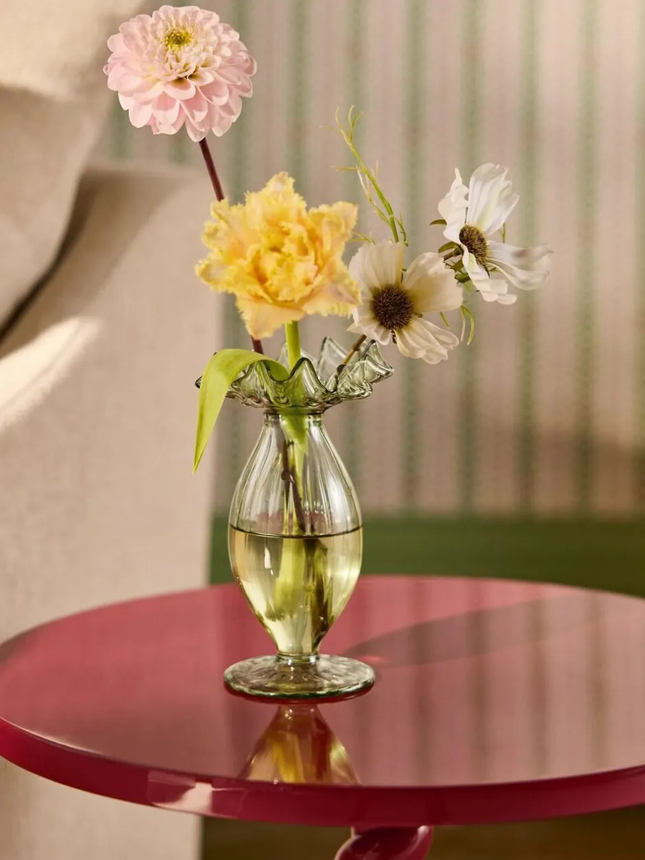 Next Green Ruffle Ribbed Glass Bud Vase Clearance
