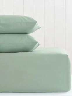 Next Green Sage Cotton Rich Extra Deep Fitted Bed Sheet Online