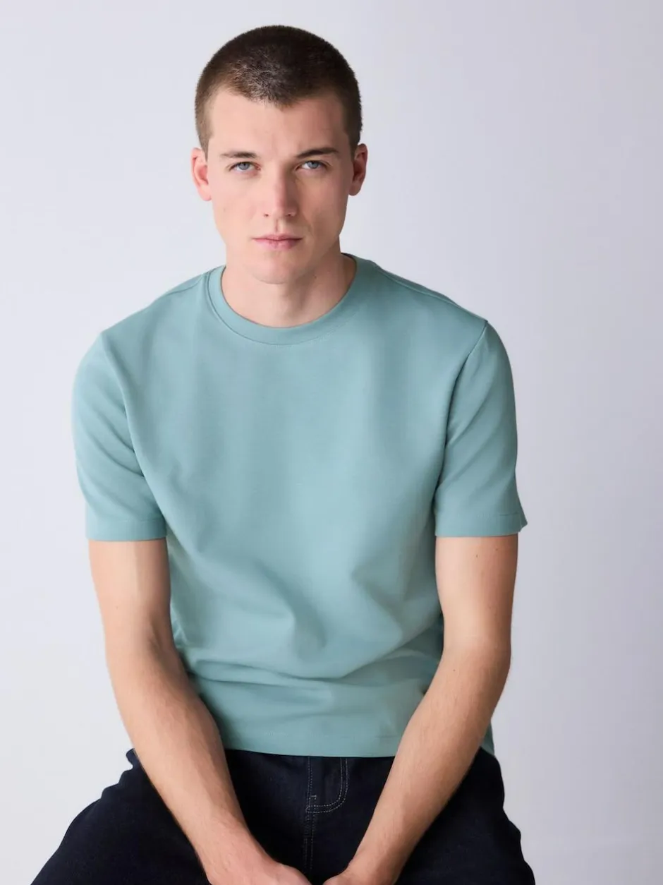 Next Green Sage Regular Fit Smart Soft Touch Heavyweight T-Shirt