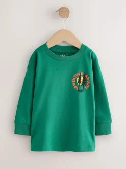 Next Green Scene Long Sleeve Back Print T-Shirt (3mths-8yrs) Online