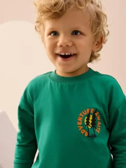 Next Green Scene Long Sleeve Back Print T-Shirt (3mths-8yrs) Online