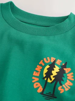 Next Green Scene Long Sleeve Back Print T-Shirt (3mths-8yrs) Online
