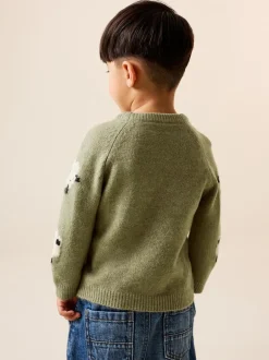 Next Knitted Crew Neck Jumper (3mths-7yrs) Green Sheep Online