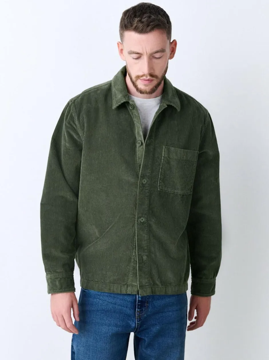Next Single pocket Corduroy Shacket Overshirt Green Online