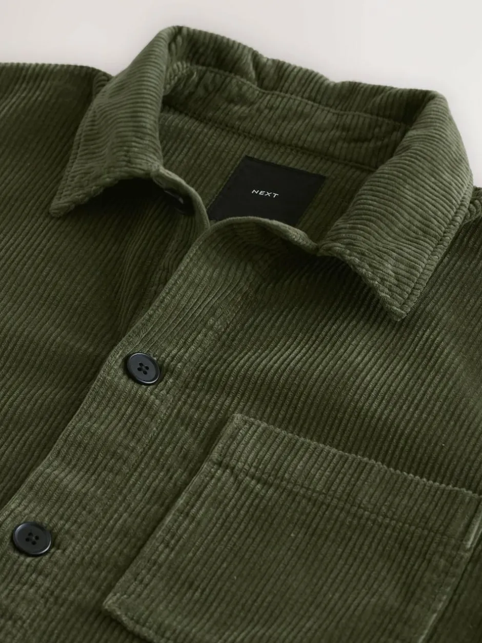 Next Single pocket Corduroy Shacket Overshirt Green Online