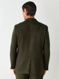 Next Slim Fit Herringbone Wool Blend Suit Jacket Green Discount