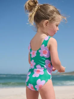 Next Swimsuit (3mths-7yrs) Green Stampy Floral