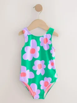 Next Swimsuit (3mths-7yrs) Green Stampy Floral