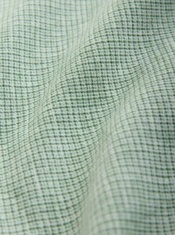 Next Standard Collar Cotton Linen Blend Long Sleeve Shirt Green Best