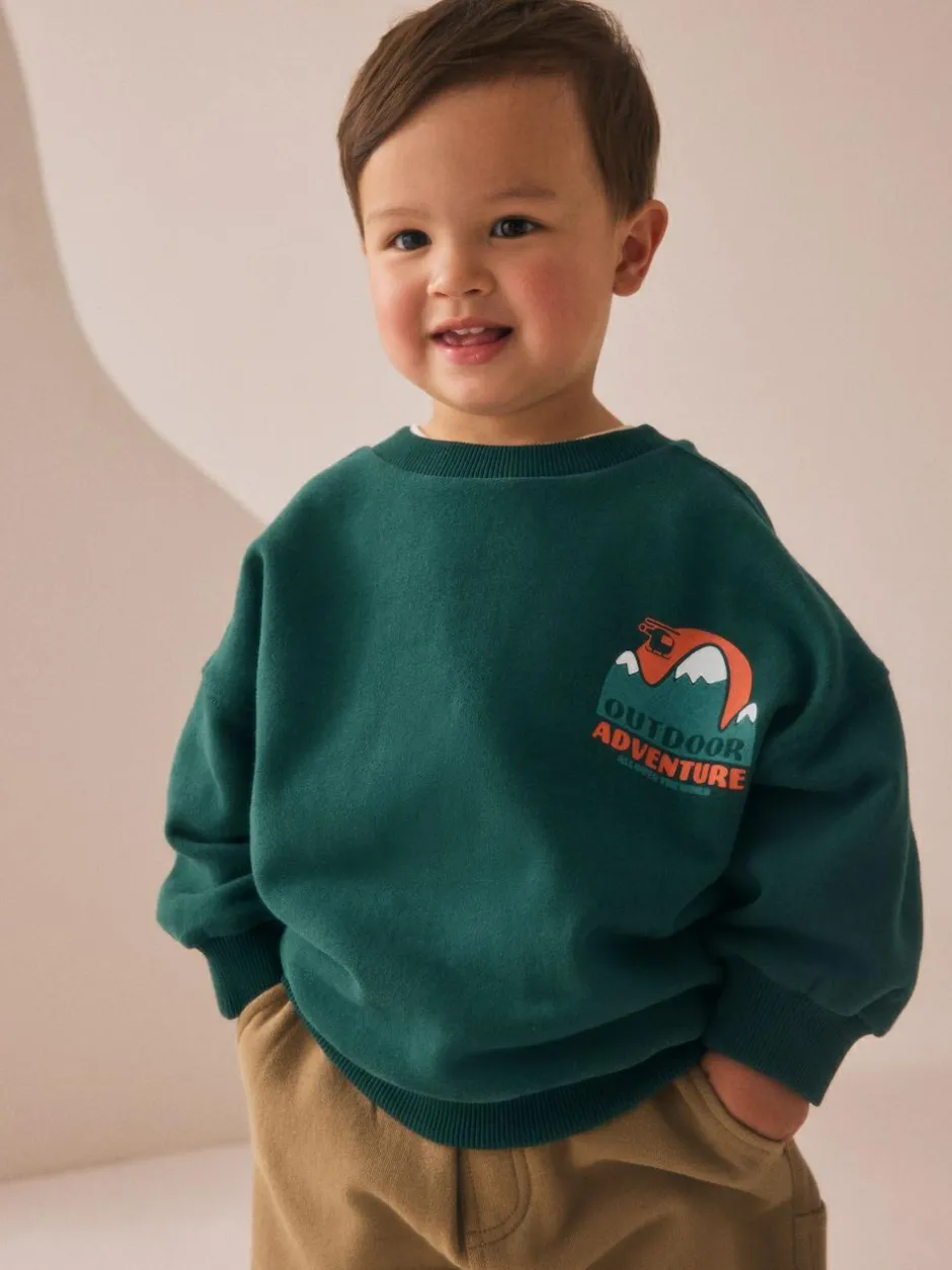 Next Sweatshirt and Utility Joggers Set (3mths-7yrs) Green Discount