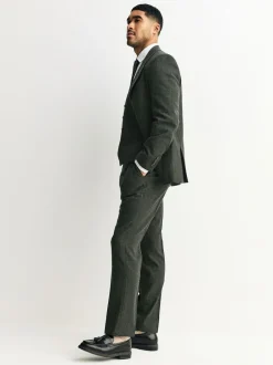 Next Tailored Fit Merino Wool Blend Suit Jacket Green Outlet