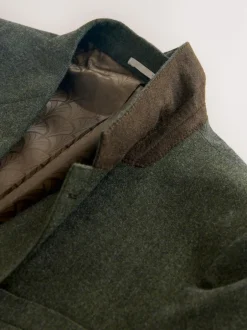 Next Tailored Fit Merino Wool Blend Suit Jacket Green Outlet