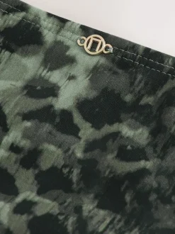 Next Green/Black Leopard Print Brazilian High Leg Bikini Bottoms