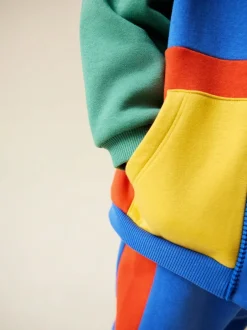 Next Funnel Neck Zip Sweat and Joggers Set (3mths-7yrs) Green/Blue Colourblock Discount