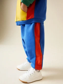Next Funnel Neck Zip Sweat and Joggers Set (3mths-7yrs) Green/Blue Colourblock Discount