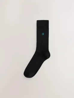 Next 5 Pack Embroidered Lasting Fresh Socks Green/Blue/Red Logo Best