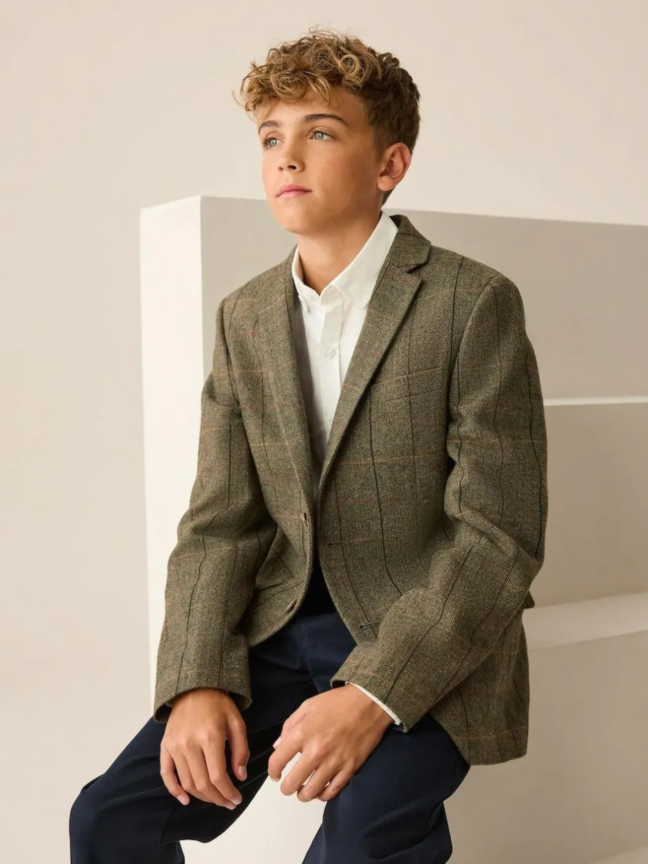 Next Blazer (3-16yrs) Green/Brown Check Hot