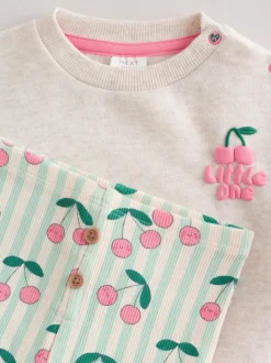 Next Baby Sweatshirt and Leggings 2 Piece Set (0mths-2yrs) Green/Ecru Outlet