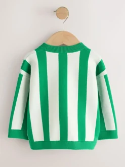 Next Green/Ecru Pretzel Knitted Crew Neck Jumper (3mths-7yrs) Online