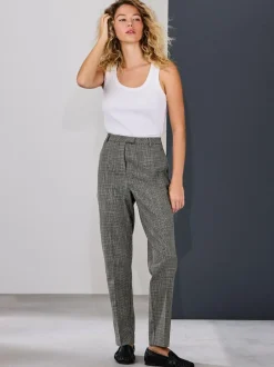 Next Green/Grey Check Slim Trousers