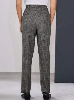 Next Green/Grey Check Slim Trousers