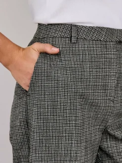 Next Green/Grey Check Slim Trousers