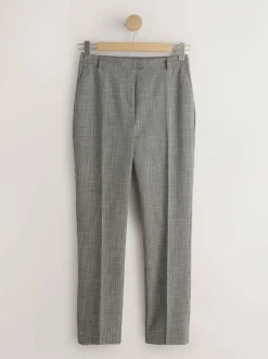 Next Green/Grey Check Slim Trousers
