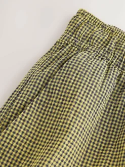 Next Gingham Wide Leg Trousers Green/Navy Blue Best