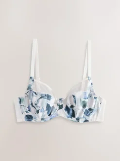 Next DD+ Non Pad Full Cup Bras 3 Pack with Side Support Green/Navy/Navy Print Clearance