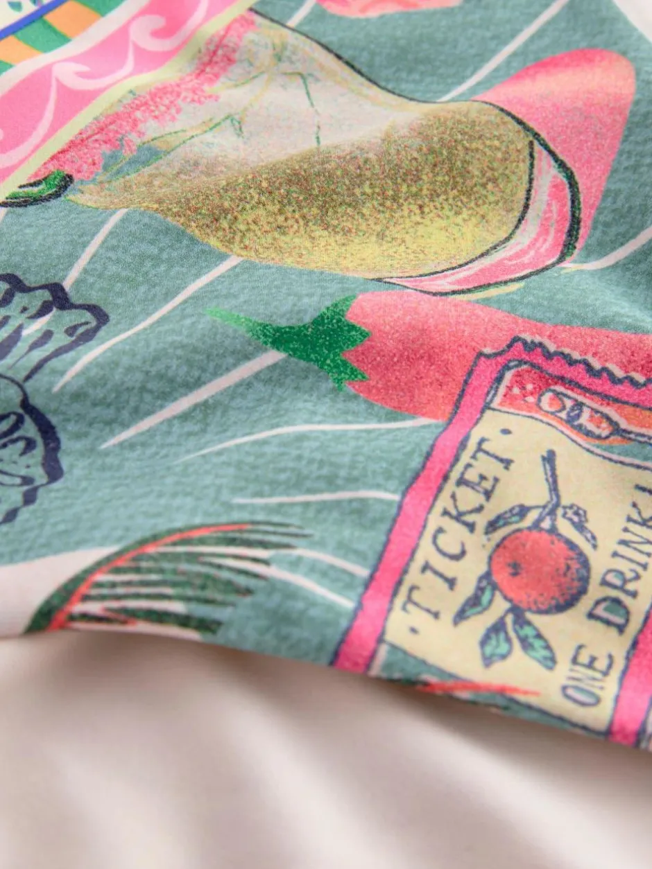 Next Green/Pink Conversational High Leg Print Bikini Bottoms New