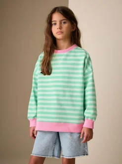 Next Sweatshirt (3-16yrs) Green/Pink New