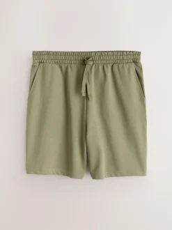 Next Loopback Soft Touch 2 Pack Jogger Shorts Green/Purple Hot