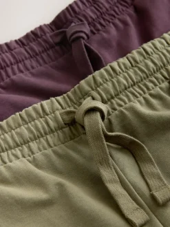 Next Loopback Soft Touch 2 Pack Jogger Shorts Green/Purple Hot