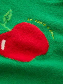 Next Green/Red Apple Graphic Sleeveless Knitted Tank With Wool Best