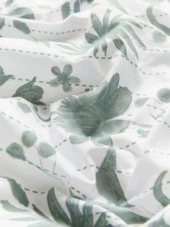 Next Reversible Duvet Duvet Cover and Pillowcase Set Green/White Floral Online
