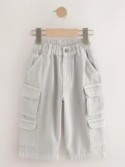 Next 100% Cotton Cargo Trouser Jeans (3mths-7yrs) Grey New