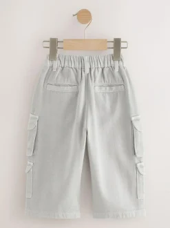 Next 100% Cotton Cargo Trouser Jeans (3mths-7yrs) Grey New