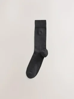 Next 5 Pack Embroidered Lasting Fresh Socks Grey Sale