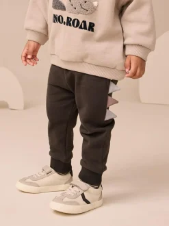 Next Grey and Charcoal Dinosaur Spike Single Sweatshirt and Joggers Set (3mths-7yrs) Clearance